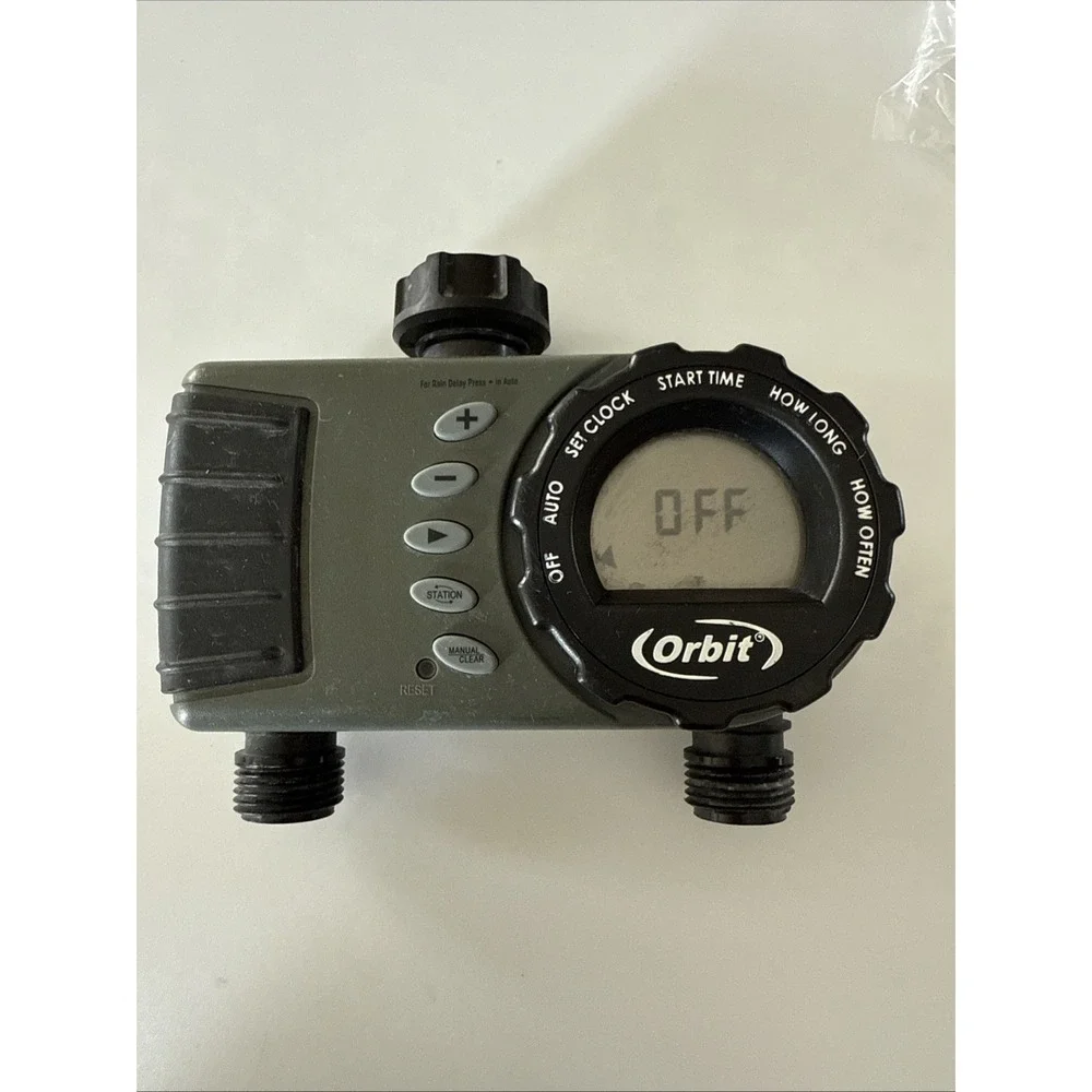 ORBIT 2-OUTLET HOSE FAUCET‎ TIMER MODEL 24713. (4979) Works Great